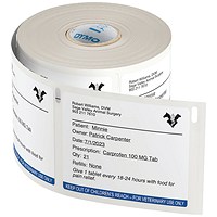 Dymo 2187328 Labelwriter Veterinary Prescription, Black on White, 54x70mm, 400 Labels Per Roll, Pack of 6