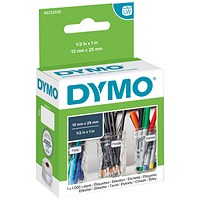 Dymo 11353 LabelWriter Thermal Labels, Black on White, 13x25mm, 1000 Labels Per Roll