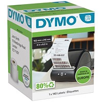 Dymo 2166659 LabelWriter DHL Shipping Labels, Black on White, 102x210mm, 140 Labels Per Roll