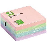 Q-Connect Quick Note Cube, 76 x 76mm, Pastel, 400 Notes per Cube