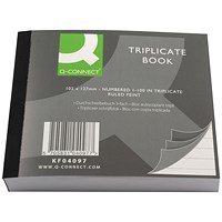 Q-Connect Triplicate Book, Ruled, 100 Sets, 102x127mm