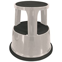 Q-Connect Metal Step Stool - Light Grey