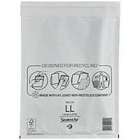 Mail Lite Bubble Lined Postal Bag, Size LL 230x330mm, White, Pack of 50