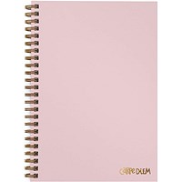 Pukka Pad Carpe Diem Wirebound Notebook, B5, Ruled, 160 Pages, Pink