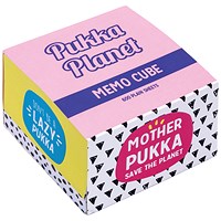 Pukka Planet Memo Block, Plain, 600 Sheets, 70gsm, 80x80x50mm