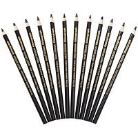 West Design Chinagraph Marking Pencil Black (Pack of 12)