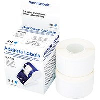 Seiko SLP2RL Address Labels, Black on White, 28x89mm, 260 Labels Per Roll