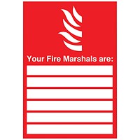 Safety Sign Your Fire Marshals, A4, PVC Safety Sign Your Fire Marshals, A4, PVC