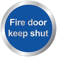 Safety Sign Fire Door Keep Shut, 76mm Safety Sign Fire Door Keep Shut, 76mm