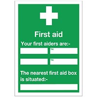 Safety Sign First Aid, 600x450mm, Self Adhesive Safety Sign First Aid, 600x450mm, Self Adhesive
