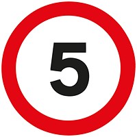 Sign Works Traffic 5mph, 450 x 450mm, PVC Sign Works Traffic 5mph, 450 x 450mm, PVC