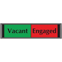 Vacant/Engaged Self Adhesive Sliding Sign, 225x52mm, Black on Red and Green Vacant/Engaged Self Adhesive Sliding Sign, 225x52mm, Black on Red and Green