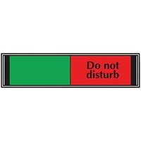 Do Not Disturb PVC Sliding Sign, 225x52mm, Black on Red and Green Do Not Disturb PVC Sliding Sign, 225x52mm, Black on Red and Green