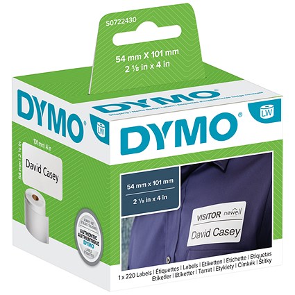 Dymo 99014 LabelWriter Thermal Shipping Labels, Black on White, 54x101mm, 220 Labels Per Roll