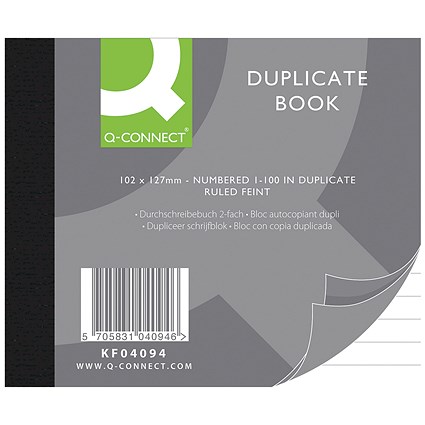Q-Connect Duplicate Book, Ruled, 100 Sets, 102x127mm
