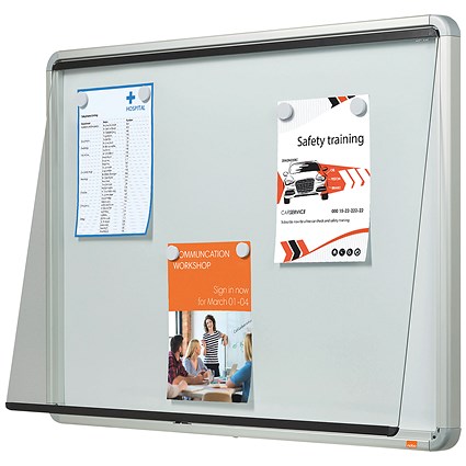 Nobo Premium Plus Outdoor Magnetic Lockable Notice Board, 9xA4, W708xH969xD43mm