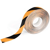 Durable Duraline Heavy Duty Non-Slip Hazard Warning Floor Tape, 50mm x 15m, Yellow and Black