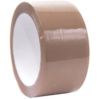 ValueX Low Noise Packaging Tape 48mmx66m Brown (Pack 6) - 001-0081