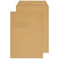 ValueX Everyday Envelopes C4 Manilla Pocket Window Self Seal 90gsm 324x229mm (Pack 250) -