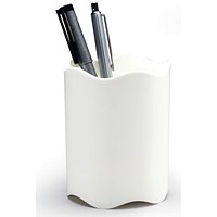 Durable Trend Pen Pot Pencil Holder Desk Tidy Organizer Cup, White