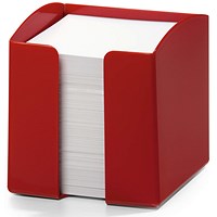 Durable Trend Note Box Cube and 800 Sheet Memo Pad, Red