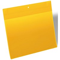 Durable Neodym Magnetic Ticket Label Holder Pockets, A4, Yellow, Pack of 10