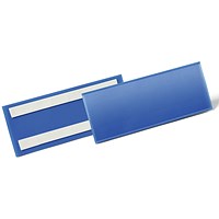 Durable Adhesive Ticket Holder Document Pockets, 210 x 74mm, Blue, Pack of 50