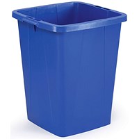 Durable Durabin Square Food & Freezer Safe Waste Recycling Bin, 90 Litre, Blue