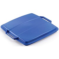 Durable Durabin Square Recycling Bin Lid, Food & Freezer Safe, 90 Litre, Blue