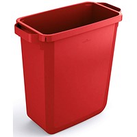 Durable Durabin Rectangular Food Safe Waste Recycling Bin, 60 Litre, Red