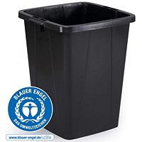 Durable Durabin Eco Strong Recycled Plastic Waste Recycling Bin, 90 Lite, Black