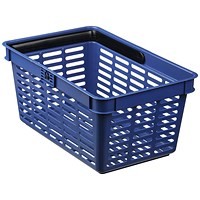 Durable Erganomic Stackable Shopping Basket, 19 Litres, Blue