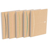 Oxford Touareg Wirebound Notebook, A4, Ruled, 180 Pages, Pack of 5