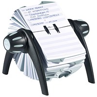 Durable Telindex Rotary Address Card Holder File, 500 Cards & A-Z Index, Black