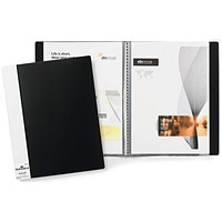 Durable Duralook 20 Pocket Display Book Portfolio, A4, Black, Pack of 5