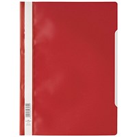 Durable A4 Clear View Folder, Red, Pack of 25