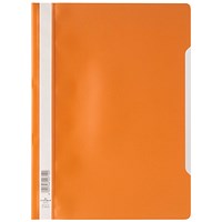 Durable A4 Clear View Project Folder Document Report File, Orange, Pack of 25