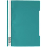 Durable A4 Clear View Folder, Dark Green, Pack of 50