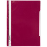 Durable A4 Clear View Folder, Crimson, Pack of 50