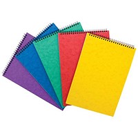 Pukka Pad Pressboard Top Wirebound Pad, A4, Feint Ruled, 120 Pages, Assorted, Pack of 10