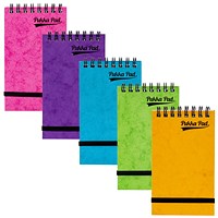 Pukka Pad Brights Pressboard Wirebound Minor Pad, A7, Feint Ruled, 120 Pages, Assorted, Pack of 20