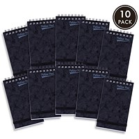 Pukka Pad Pressboard Wirebound Minor Pad, A7, Feint Ruled, 120 Pages, Black, Pack of 10