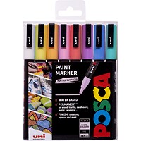 Posca PC-3M Paint Marker Assorted Pastel Colours (Pack 8) -