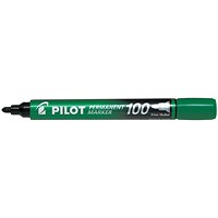 Pilot 100 Permanent Marker Bullet Tip Fine 1.0mm Line Green (Pack 12) -