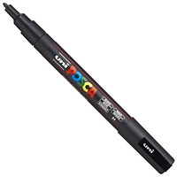 Posca PC-3M Paint Marker Water Based Fine Line Width 0.9 mm - 1.3 mm Black (Single Pen) -