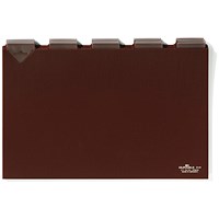 Durable 5 Part Tab Guide Cards Index Dividers, Landscape, A4, Brown