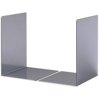 Durable Premium Heavy Duty Large Metal Shelf Bookends, Silver, Pack of 2