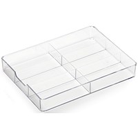 Durable Acrylic Food-Safe Plastic Draw Organiser Storage Divider, Crystal Clear