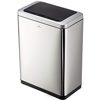 Durable Sensor Duo No Touch Waste Bin, 2 x 20 Litre, Stainless Steel