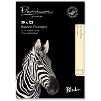 Blake Premium Business Envelopes C5 Cream Wove Wallet Plain Peel and Seal 120gsm 162x229mm (Pack 50) -